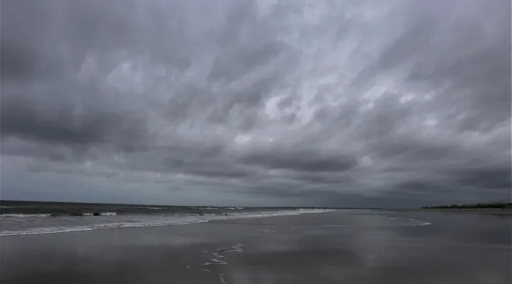  An empty beach at Sullivan's Island hours before the expected arrival of Idalia as either a tropical storm or downgraded hurricane. Aug. 30, 2023