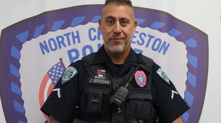  North Charleston officer Jason Marzan helped saved toddler whose arm was severed when she fell from moving car.  