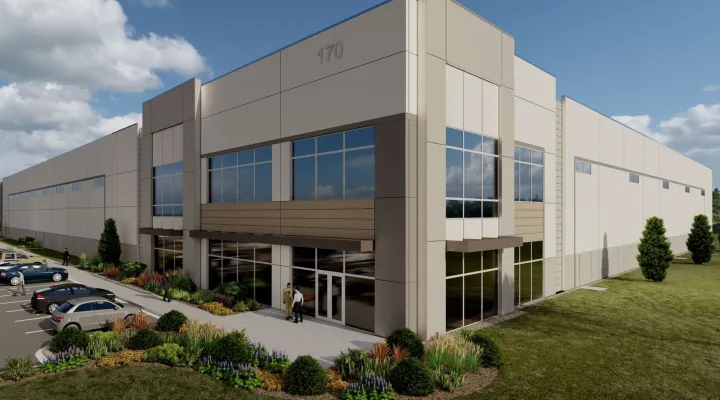  A rendition of Tesla's coming distribution center in Fountain Inn. The development marks the EV maker's first major investment in South Carolina