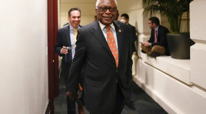 House Majority Whip Rep. James Clyburn, D-S.C., walks on Capitol Hill in Washington Thursday, Nov. 17, 2022. (AP Photo/Carolyn Kaster)