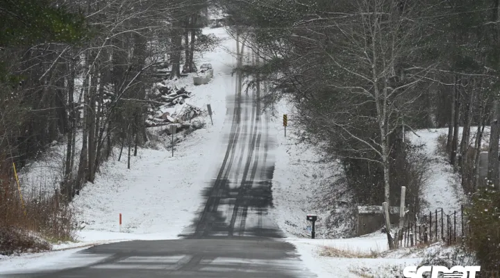 Icy and snowy roads across parts of South Carolina.