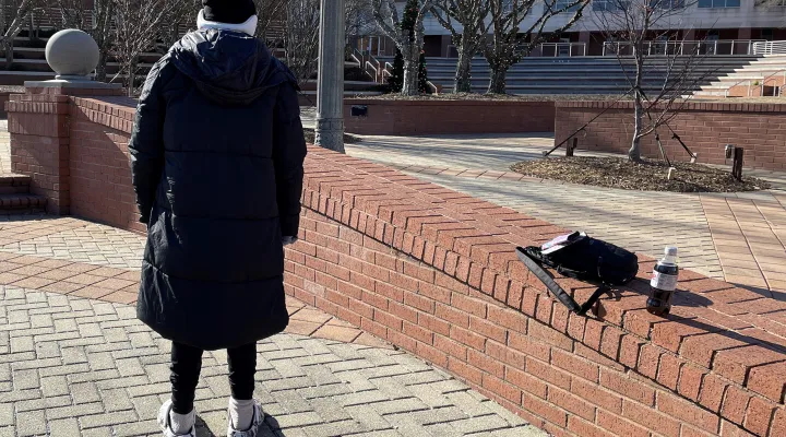 Outside the Rock Hill branch of the York County Library, a woman (she did not want her face or name to be public, but consented to being photographed) wiles away a cold January morning. She is one of what she's convinced is a growing number of people experiencing homelessness in the community.