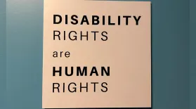 Sign that says "Disability rights are human rights"