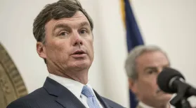 South Carolina Department of Corrections Director Bryan Stirling addresses the media during a press conference following a prison riot at the Lee Correctional Institution Monday, April 16, 2018, in Columbia, S.C. (AP Photo/Sean Rayford)