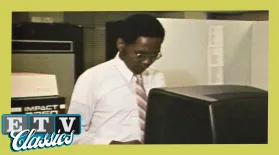 African American man at a computer in 1981