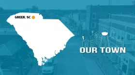 Greer, South Carolina on a white map