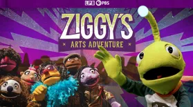 graphic showing characters of LPB show, Ziggy's Arts Adventure