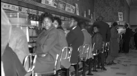 Students participating in a sit-in