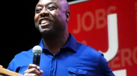 FILE - U.S. Sen. Tim Scott, R-S.C., speaks at a fundraiser in Anderson, S.C., Aug. 22, 2022. Scott faces Democrat Krystle Matthews and an independent opponent in his bid for reelection on Nov. 8, 2022. (AP Photo/Meg Kinnard, File)