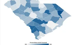 More than four in ten South Carolinians live below the ALICE threshold. They work, but are unable to get ahead with their earnings.