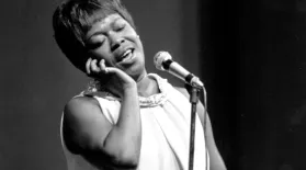 Vocalist Sarah Vaughan sings at the Newport Jazz Festival's closing night on July 3, 1967 in Newport, R.I.  (AP Photo)